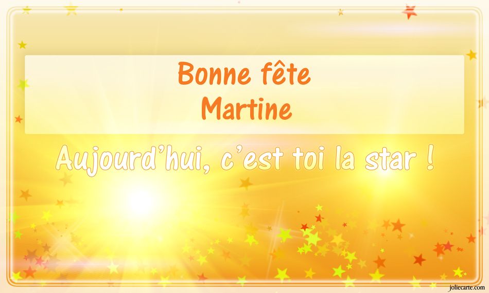 Cartes virtuelles bonne fête Martine