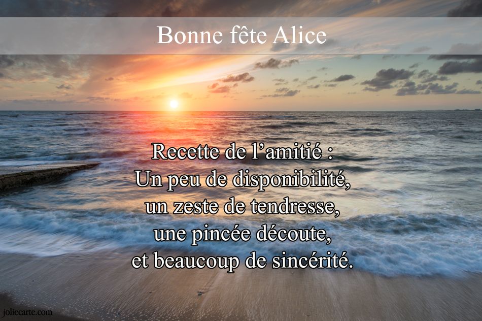 Cartes virtuelles bonne fête Alice