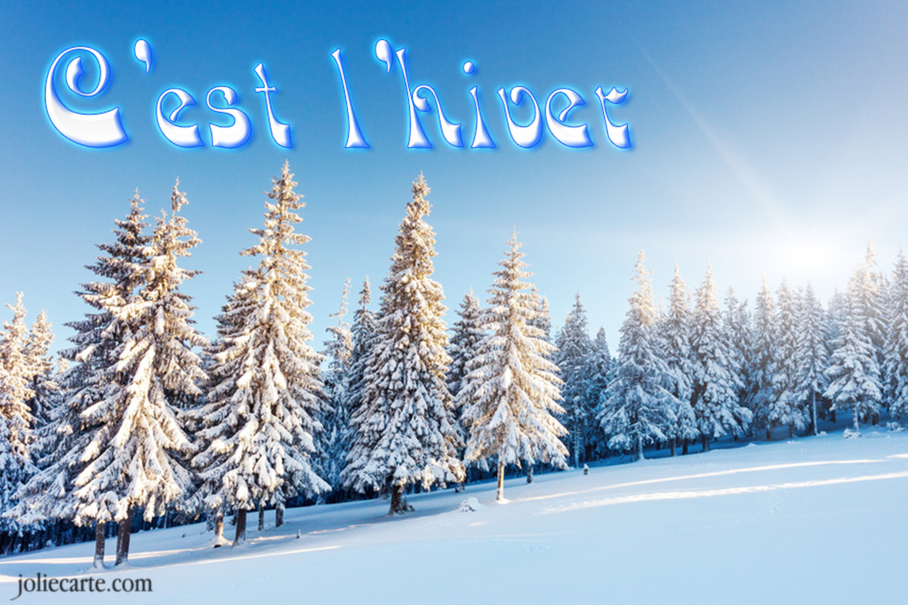 Carte virtuelle représentant une scène hivernale paisible