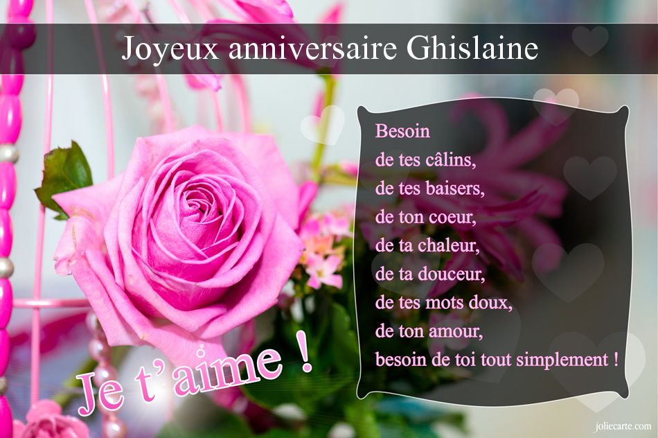Cartes virtuelles joyeux  anniversaire  Ghislaine 