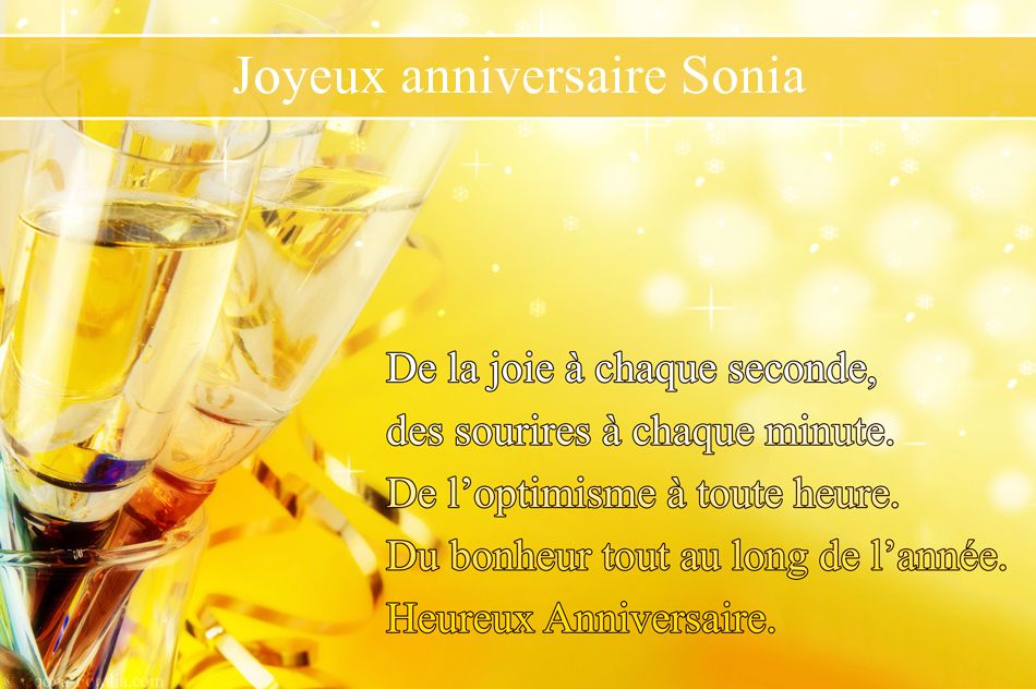 Cartes virtuelles joyeux  anniversaire  Sonia 