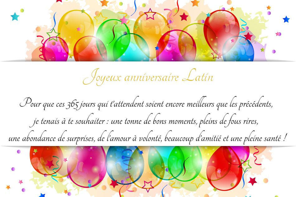 Cartes virtuelles joyeux anniversaire Latin